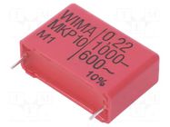 Capacitor: polypropylene; 220nF; 1kVDC; 600VAC; 31.5x11x21mm; THT WIMA