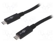 Cable; USB 3.2; USB C plug,both sides; 0.5m; black; 20Gbps; 100W Goobay