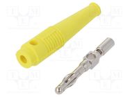 Connector: 4mm banana; plug; 32A; yellow; 2.5mm2; nickel plated STÄUBLI