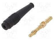 Connector: 4mm banana; plug; 32A; black; non-insulated; 2.5mm2 STÄUBLI