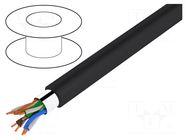 Wire; U/UTP; 4x2x24AWG; 5e; outdoor; wire; Cu; Insulation: PE; black TECHNOKABEL