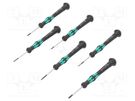 Kit: screwdrivers; precision; Microstix®,Phillips,slot; WERA.2GO WERA