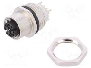 Connector: M12; socket; PIN: 8; female; STX; IP67; THT; gold-plated TELEGÄRTNER