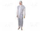 Protective coverall; Size: L; white; DT215; with a hood DELTA PLUS
