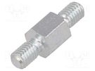 Screwed spacer sleeve; 8mm; Ext.thread: M5; hexagonal; steel; zinc DREMEC