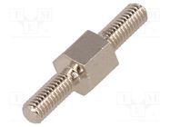 Screwed spacer sleeve; 5mm; Ext.thread: M3; hexagonal; brass DREMEC