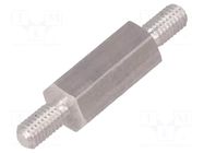 Screwed spacer sleeve; 12mm; Ext.thread: M3; hexagonal; aluminium DREMEC