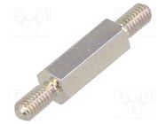 Screwed spacer sleeve; 12mm; Ext.thread: M3; hexagonal; steel DREMEC