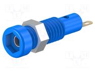 Connector: 2mm banana; socket; 10A; 23.3mm; blue; insulated; 60VDC STÄUBLI