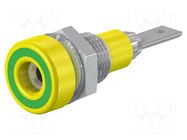 Connector: 2mm banana; socket; 10A; 23mm; yellow-green; insulated STÄUBLI