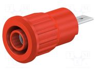 Connector: 4mm banana; socket; 24A; 1kV; Cutout: Ø12.2mm; red; brass 