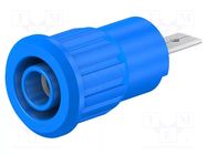 Connector: 4mm banana; socket; 1kV; 24A; Cutout: Ø12.2mm; blue STÄUBLI