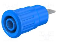 Connector: 4mm banana; socket; 24A; 1kV; Cutout: Ø12.2mm; blue STÄUBLI