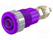 Connector: 4mm banana; socket; 32A; 1kV; Cutout: Ø12.2mm; violet STÄUBLI