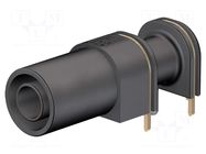 Connector: 4mm banana; socket; 24A; 33mm; black; gold-plated; brass STÄUBLI