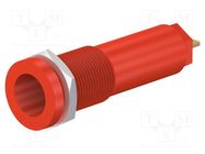 Connector: 4mm banana; socket; 10A; 1kV; Cutout: Ø12.2mm; red STÄUBLI