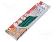 Hot melt glue; Ø: 11mm; green; L: 200mm; Bonding: 15÷20s; 5pcs. MEGATEC