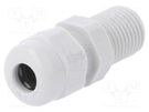 Cable gland; with long thread; PG7; IP68; polyamide; light grey OBO BETTERMANN