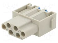 Connector: HDC; module; female; 16A; 500V; Han-Modular®; PIN: 6 HARTING