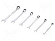 Wrench-set; combination spanner,with ratchet; 6pcs. BAHCO