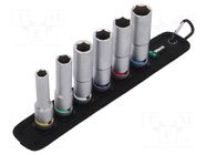 Wrench-set; 6-angles,socket spanner; Mounting: 1/2"; 83mm; 6pcs. WERA