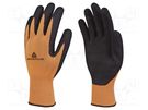 Protective gloves; Size: 8; orange-black; latex,polyester DELTA PLUS