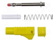 Plug; 4mm banana; 45A; 1kVAC; yellow; soldered; brass MUELLER ELECTRIC
