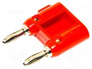 Connector: 4mm banana; stackable safety shunt; 15A; 5kV; red MUELLER ELECTRIC