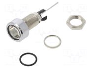 Indicator: LED; flat; blue; Ø8mm; for PCB; brass; ØLED: 5mm MENTOR