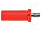 Plug; 4mm banana; 32A; red; insulated; 31mm; nickel plated; screw SCHÜTZINGER