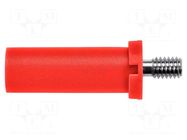 Connector: 4mm banana; plug; 32A; red; insulated; 31mm; screw SCHÜTZINGER