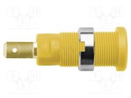 Connector: 2mm banana; socket; 10A; yellow; on panel; insulated SCHÜTZINGER