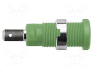 Connector: 2mm banana; socket; 10A; green; on panel; insulated SCHÜTZINGER
