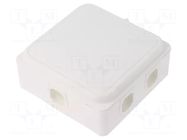 Enclosure: junction box; X: 110mm; Y: 110mm; Z: 49mm; IP65; white FIBOX