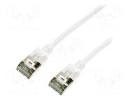 Patch cord; RJ45 plug,both sides; U/FTP; 6a; stranded; Cu; white LOGILINK