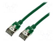 Patch cord; RJ45 plug,both sides; U/FTP; 6a; stranded; Cu; green LOGILINK