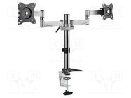 Monitor holder; 8kg; 13÷27"; Arm len: 342mm; for two monitors LOGILINK