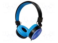 Headphones; blue; Jack 3,5mm; stereo; 1.2m; 20÷20000Hz; 32Ω; 95dB LOGILINK