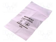 Protection bag; ESD; L: 127mm; W: 76mm; Thk: 50um; polyetylene; pink EUROSTAT GROUP