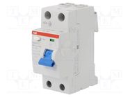 RCD breaker; Inom: 40A; Ires: 100mA; Max surge current: 5000A; IP20 ABB