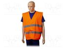 Reflection waistcoat; Size: XXXL; orange; Mounting: bur DELTA PLUS