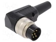Connector: M16; plug; male; PIN: 6; 5A; 250V; soldering; for cable LUMBERG