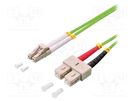 Fiber patch cord; OM5; LC/UPC,SC/UPC; 15m; LSZH; green; Øcable: 2mm LOGILINK