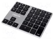 Keyboard; black; wireless; 10m; Bluetooth: 3.0 EDR; Charger: No LOGILINK