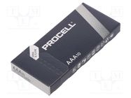 Battery: alkaline; AAA,R3; 1.5V; non-rechargeable; 10pcs. PROCELL