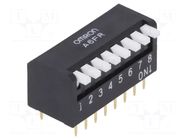 Switch: DIP-SWITCH; Poles number: 8; ON-OFF; 0.025A/24VDC; Pos: 2 OMRON Electronic Components