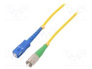 Fiber patch cord; FC/APC,SC/UPC; 15m; Optical fiber: 9/125um QOLTEC