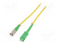 Fiber patch cord; FC/APC,SC/APC; 5m; Optical fiber: 9/125um; LSZH QOLTEC