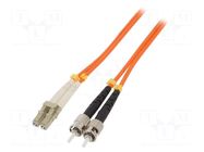 Fiber patch cord; OM2; LC/UPC,ST/UPC; 1m; Optical fiber: 50/125um QOLTEC