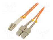 Fiber patch cord; OM2; LC/UPC,SC/UPC; 2m; Optical fiber: 50/125um QOLTEC